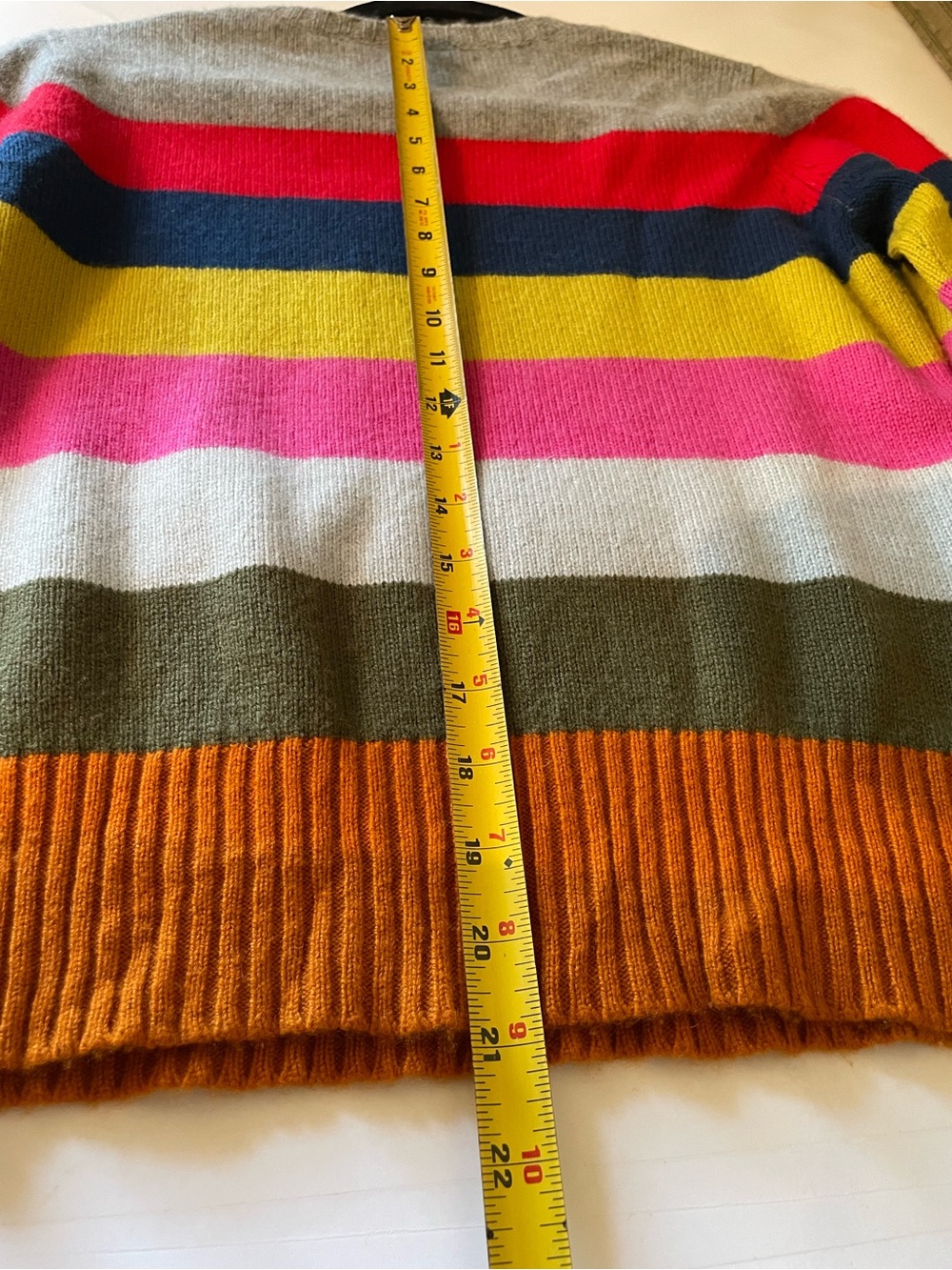 Allude Womens 100% Cashmere Pullover Sweater Colorful Bold Striped SOFT! sz M - Picture 11 of 11